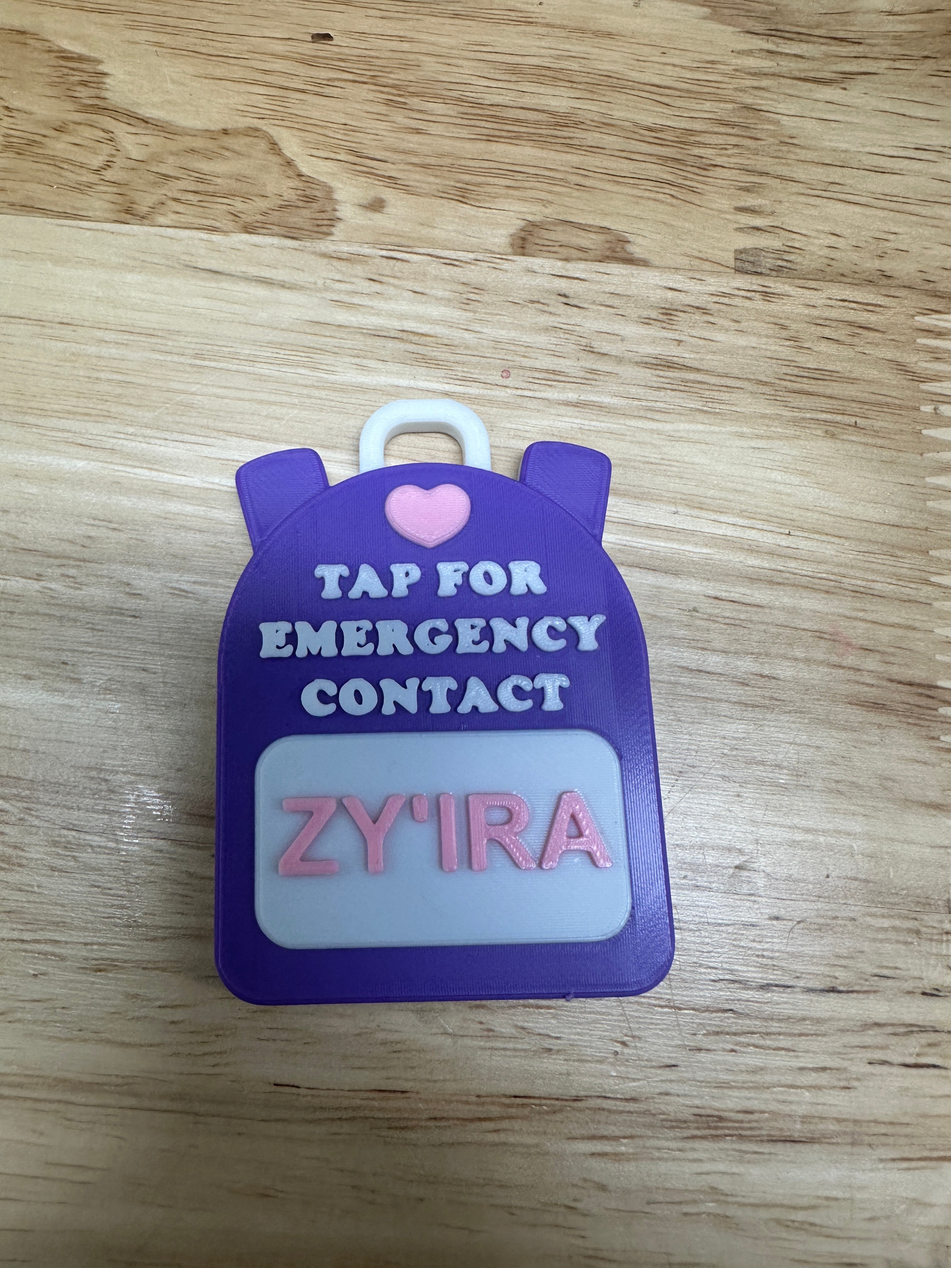 Custom NFC Emergency Contact Bag Tag – Personalized Safety Tag (Bookbag)