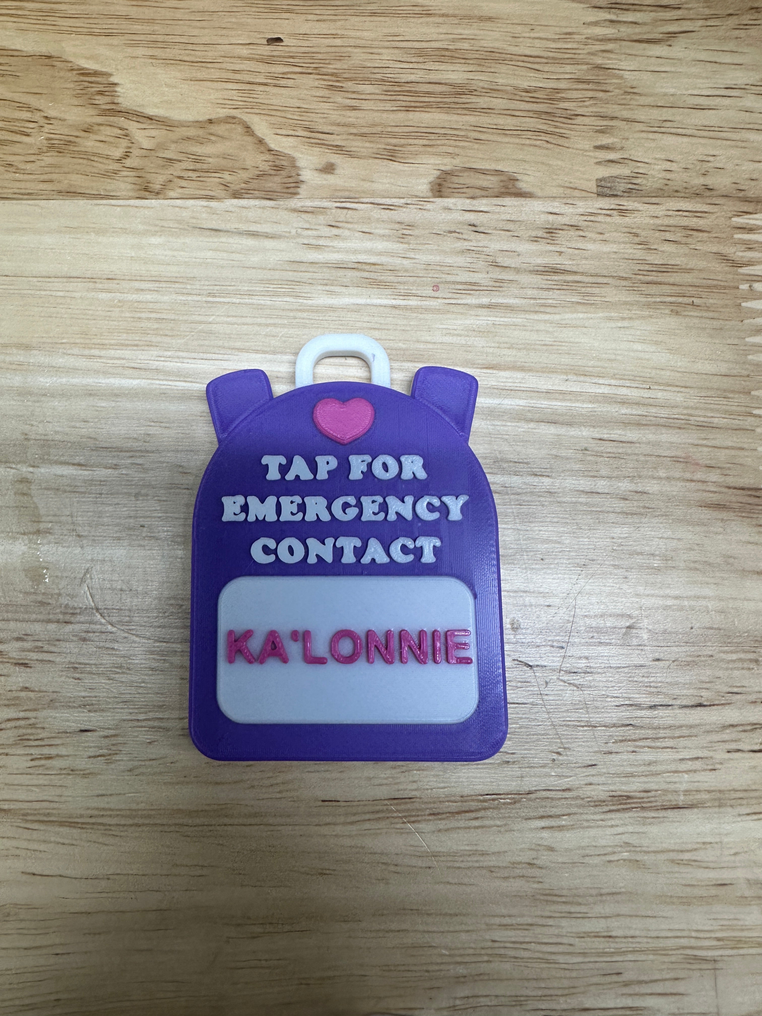 Custom NFC Emergency Contact Bag Tag – Personalized Safety Tag (Bookbag)