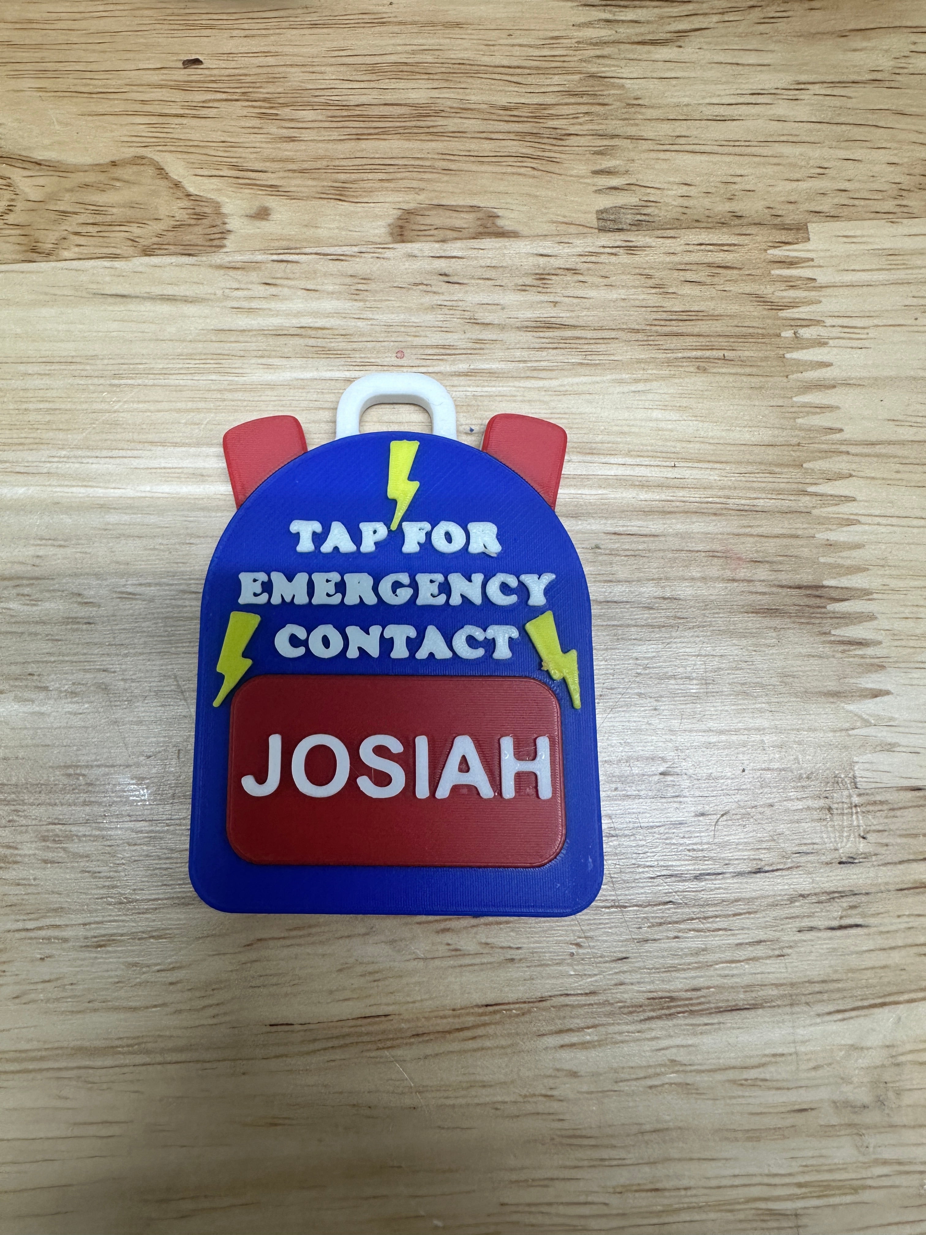 Custom NFC Emergency Contact Bag Tag – Personalized Safety Tag (Bookbag)