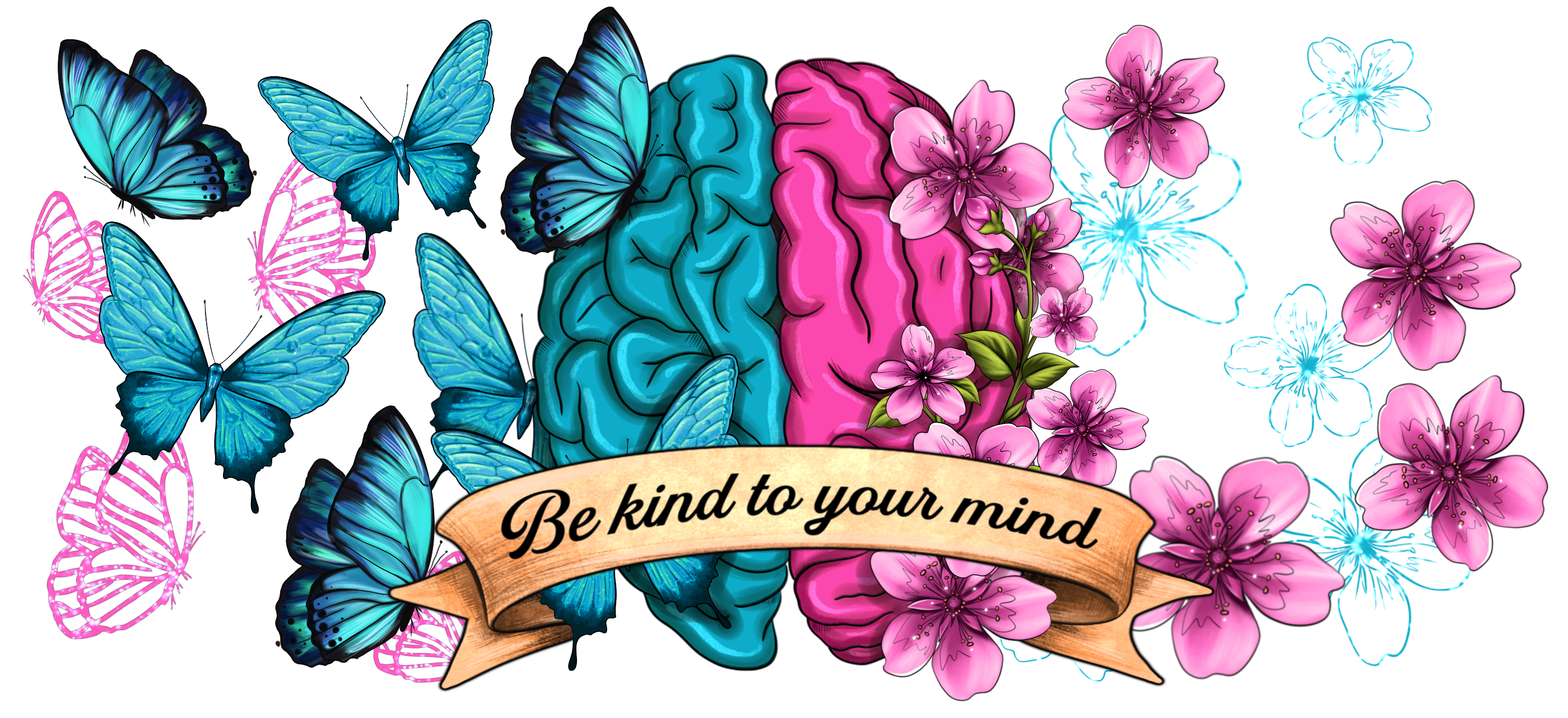Be Kind Mind UV DTF Tumbler Wrap
